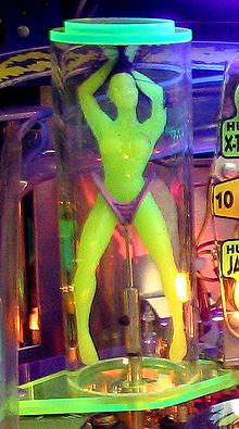 "The tube dancer. This is the green version. There also exists a machine with a more human looking dancer."
Photo by: Steve Ellenoff (click to enlarge..)